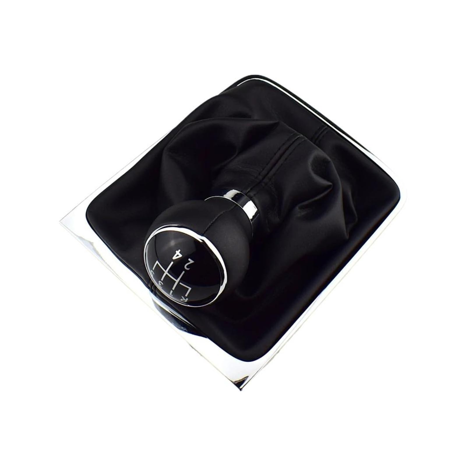 Jsyalmslw Leather 5 Speed Gear Stick Knob For Vw For Passat B6 2005-2011 Black / Silver/ Red Upgrade