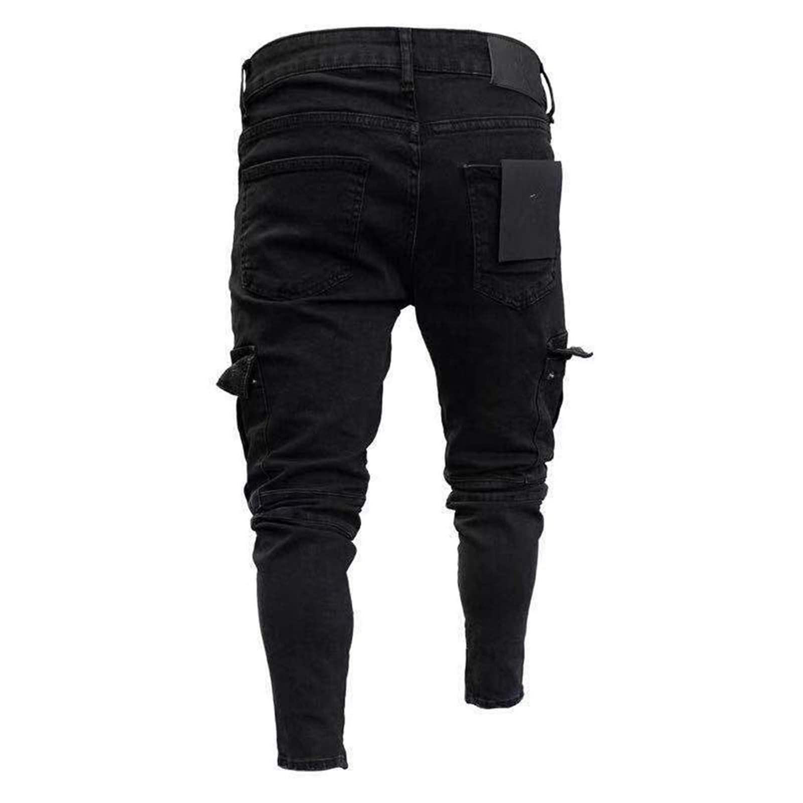 Jeans Uomo Slim Fit, Pantaloni Jeans Uomo Elasticizzati Pantaloni Lunghi Casual Denim Stretch Strappati Skinny Moda Jean Sportiva Jogging Jeans Neri Strappati Jeans da Uomo Originale Jeans Plus Size