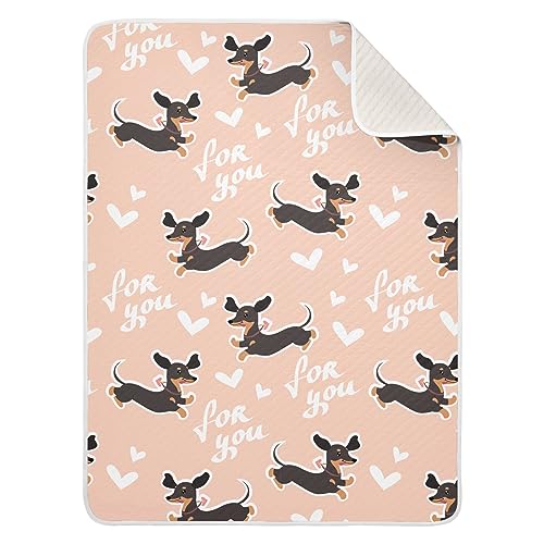 Image of Swaddle Blanket for Cute Dachshund Dog Baby Receiving Blanket Muslin Baby Swaddles Soft Cotton Breathable Nursery Blankets for Unisex Boys and Girls 30x40 Inch