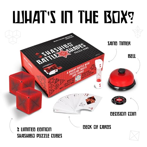 Image of Shashibo Battle Shapes Magnetizing Puzzle Game - Play Solo or with a Friend - Challenging Shape Shifting Box Game for Adults & Kids Ages 8+ with Puzzling Twists and Turns by Fun in Motion Toys