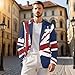 Suhoaziia British Flag Blazer Jacket Men Causal Blazer for Men Slim Fit, Fashion One Button Business Suit Lightweight Blazers Sports Coat