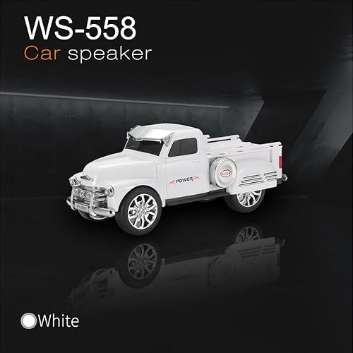 Miniatura 7 de WS-558 Cool Pickup Truck Design Replica Altavoz, altavoz Bluetooth portátil modelo de coche inalámbrico con sonido HD, TWS, radio FM, reproducción