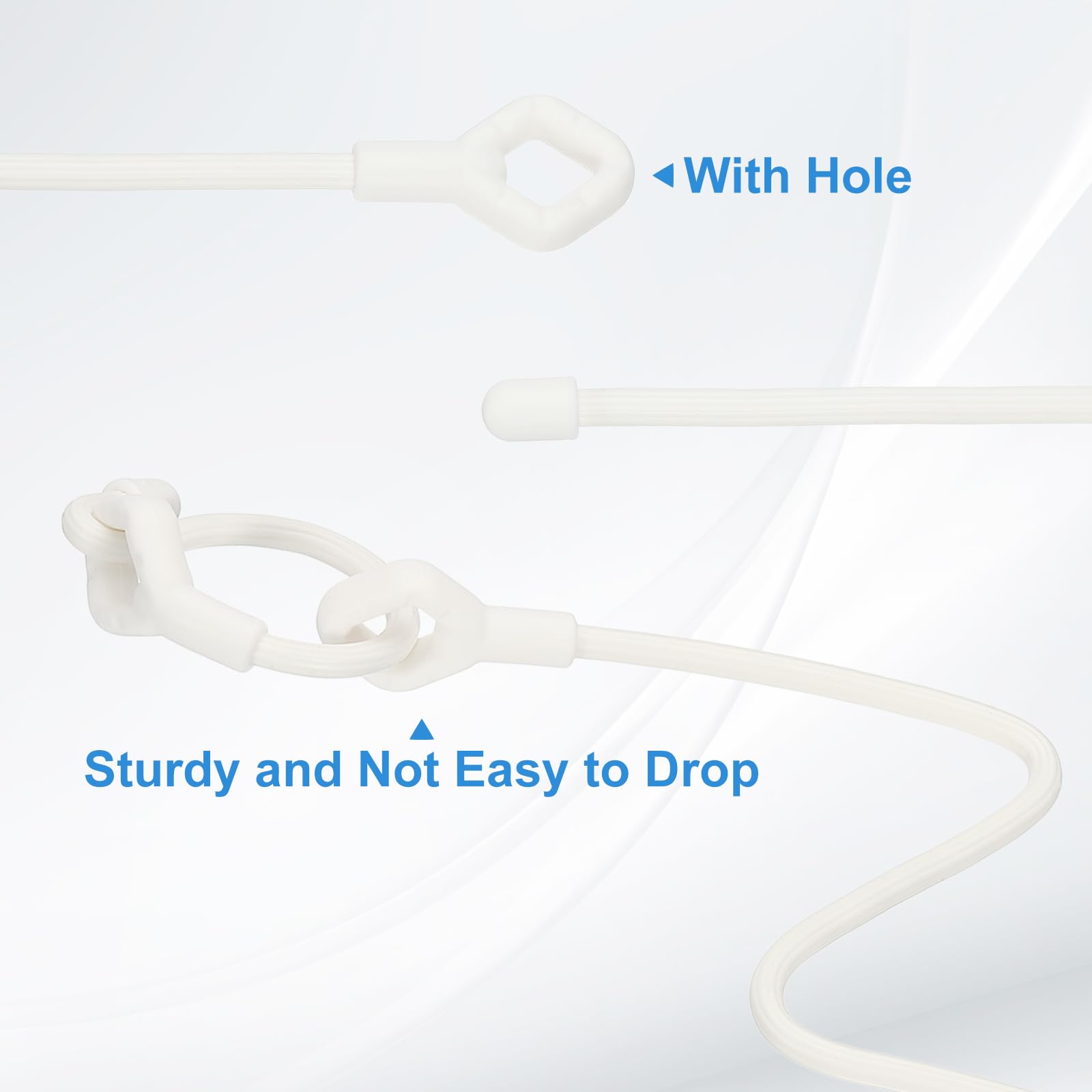 PATIKIL Rubber Twist Ties, 6 Inch Silicone Reusable Twist Ties Heavy Duty Bendable for Bundling Holding 5 Pcs, White - Image 3