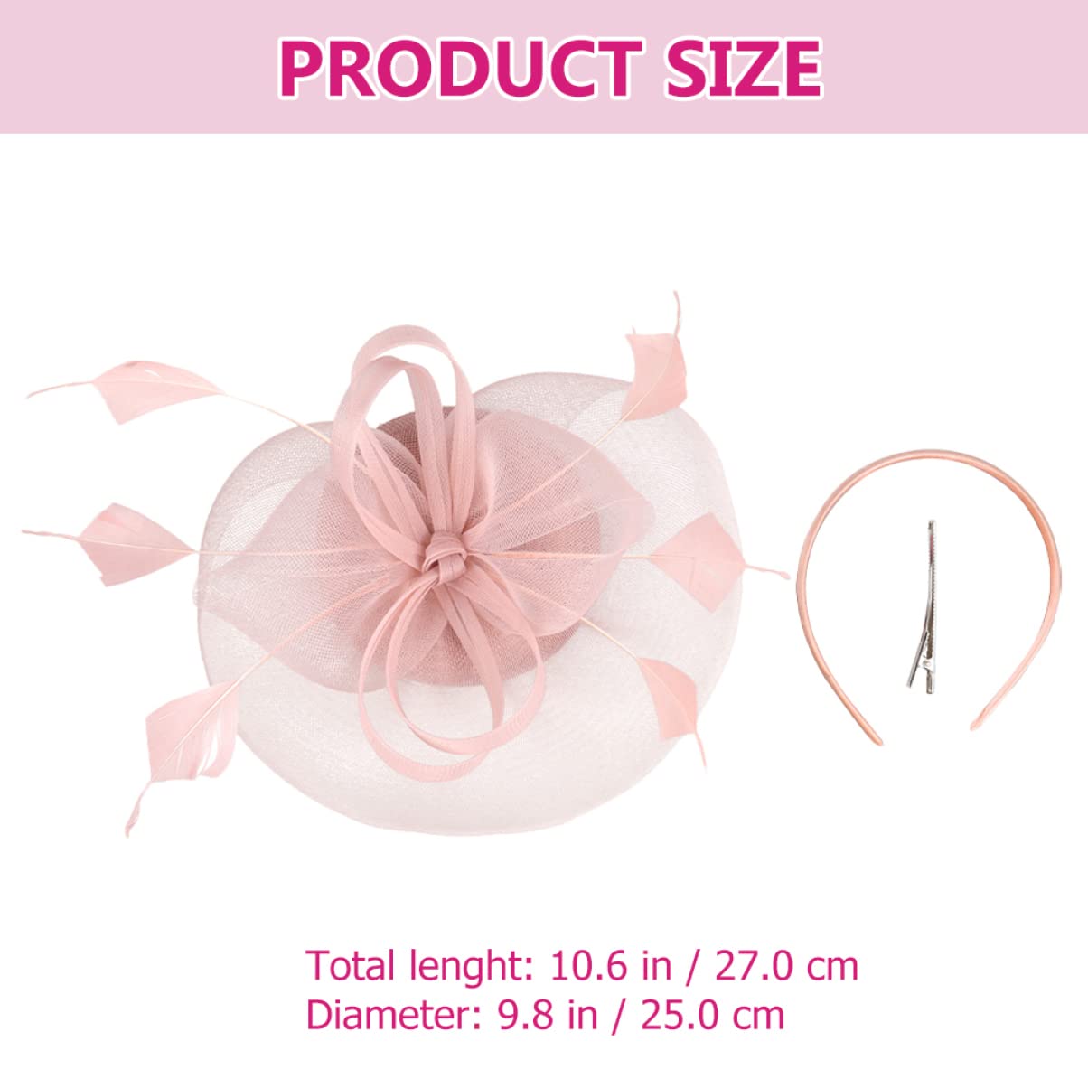 minkissy 5pezzi Fascinator Rete con Fiore Piuma per Donne Cappello Elegante per Cerimonie Feste e Matrimoni Accessorio da Tea Party