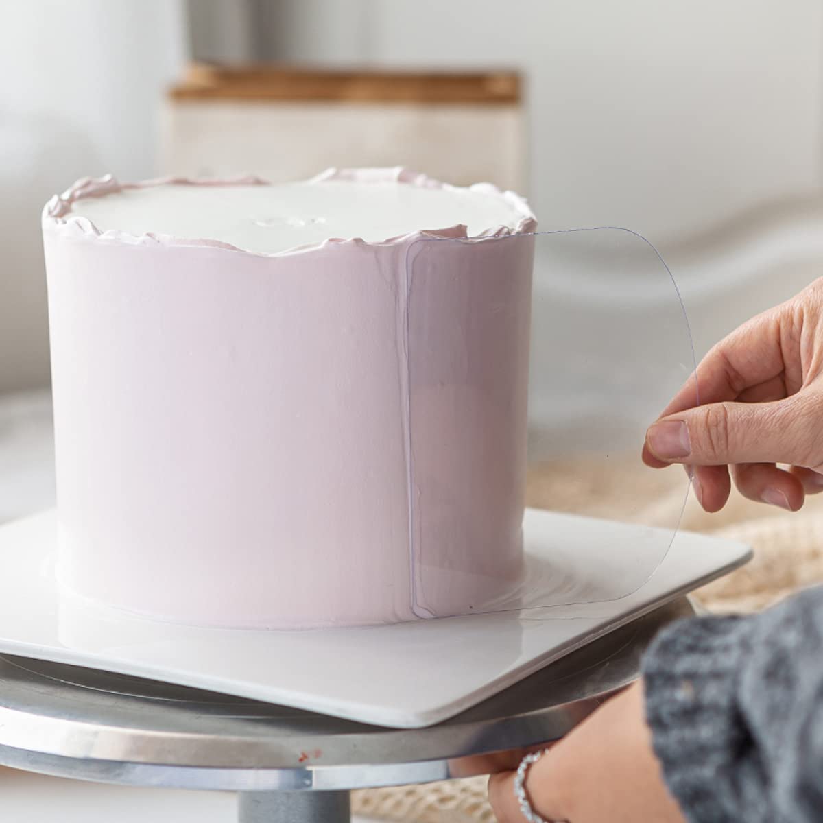 6 piezas de acrílico transparente para decoración de pasteles, peine para decoración de pasteles, cortador de pastelería
