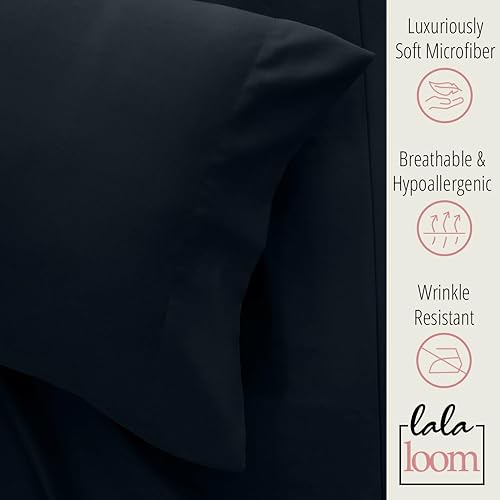 Miniatura 2 de LalaLOOM - Juego de sábanas suaves de lujo de 3 piezas para cama twin, con bolsillo profundo, microfibra transpirable, resistente a arrugas,