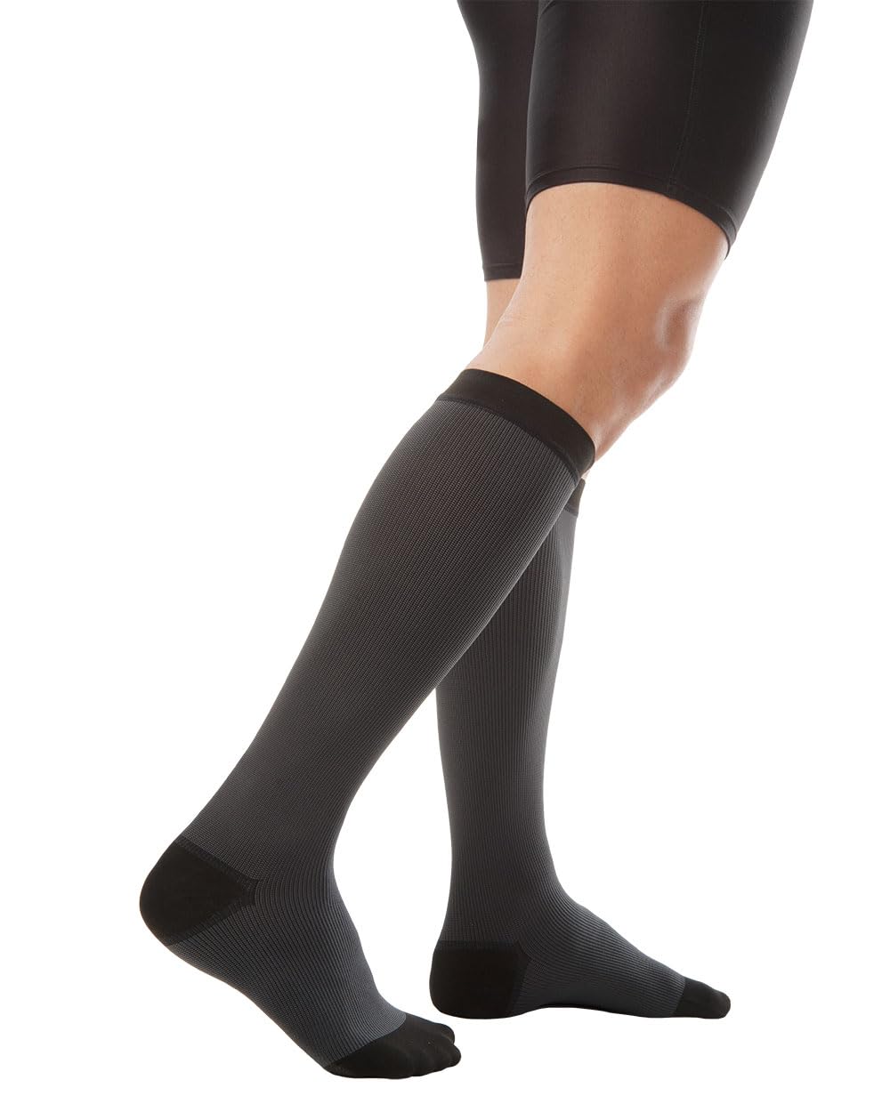 Calze uomo contenitive con aloe Compr. 20-30 mm.Hg Classe II (Nero, L (35-38 cm circ. polpaccio))