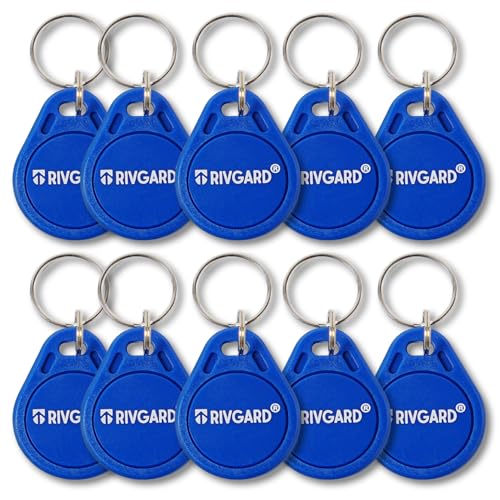 RIVGARD x10 Badges programmables RFID NFC 13,56Mhz 1K, Uniquement Android NFC, Mifare Classic Tool (MCT), CUID modifiable, Secteur 0 à 15, Copie badge immeuble, Badge vigik, Badge entrée, Bip d'accès