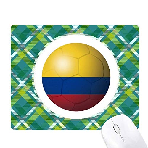 Tapis de souris Colombie football motif grille pixel verte pour PC