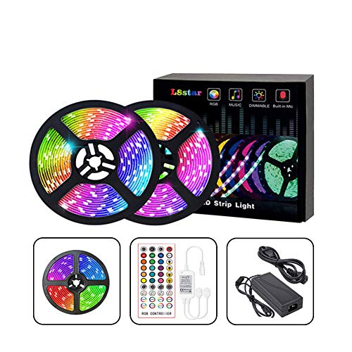 UMYMAYDO1 Bande LED Bluetooth avec télécommande à 40 boutons 10 m RVB 5050 Changement de couleur pour la maison, la chambre, la TV, la fête