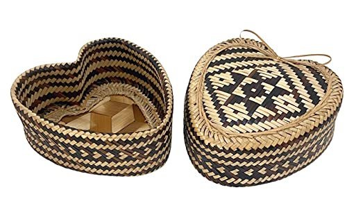 CRAFTCURL Bamboo Sticky Rice Basket - 100% Food Safe Heart Shaped Sticky Rice Basket - Bamboo Steamer Stylish Addition to Any Kitchen - Ideal for Meal Preparation & Health-Conscious Foodies (5 Inches) - Image 3