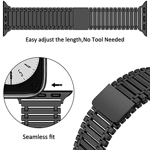 Image of Zitel Stainless Steel Bands Compatible with Apple Watch Ultra 2 / Ultra Metal Straps 49mm 45mm 44mm Series 11 | 10 | 9 | 8 | 7 | 6 | 5 | 4 | 3 | 2 | 1 | SE3 | SE2 | SE