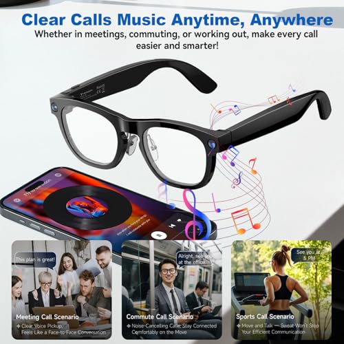 Image of AI Smart Glasses with 8MP Camera, 1080P Video Recording, Real-Time Translation, AI Assistant & Object Recognition, Photochromic Lenses, Bluetooth 5.4 Calls & Music, IP65 Waterproof, 7-8Hr Battery
