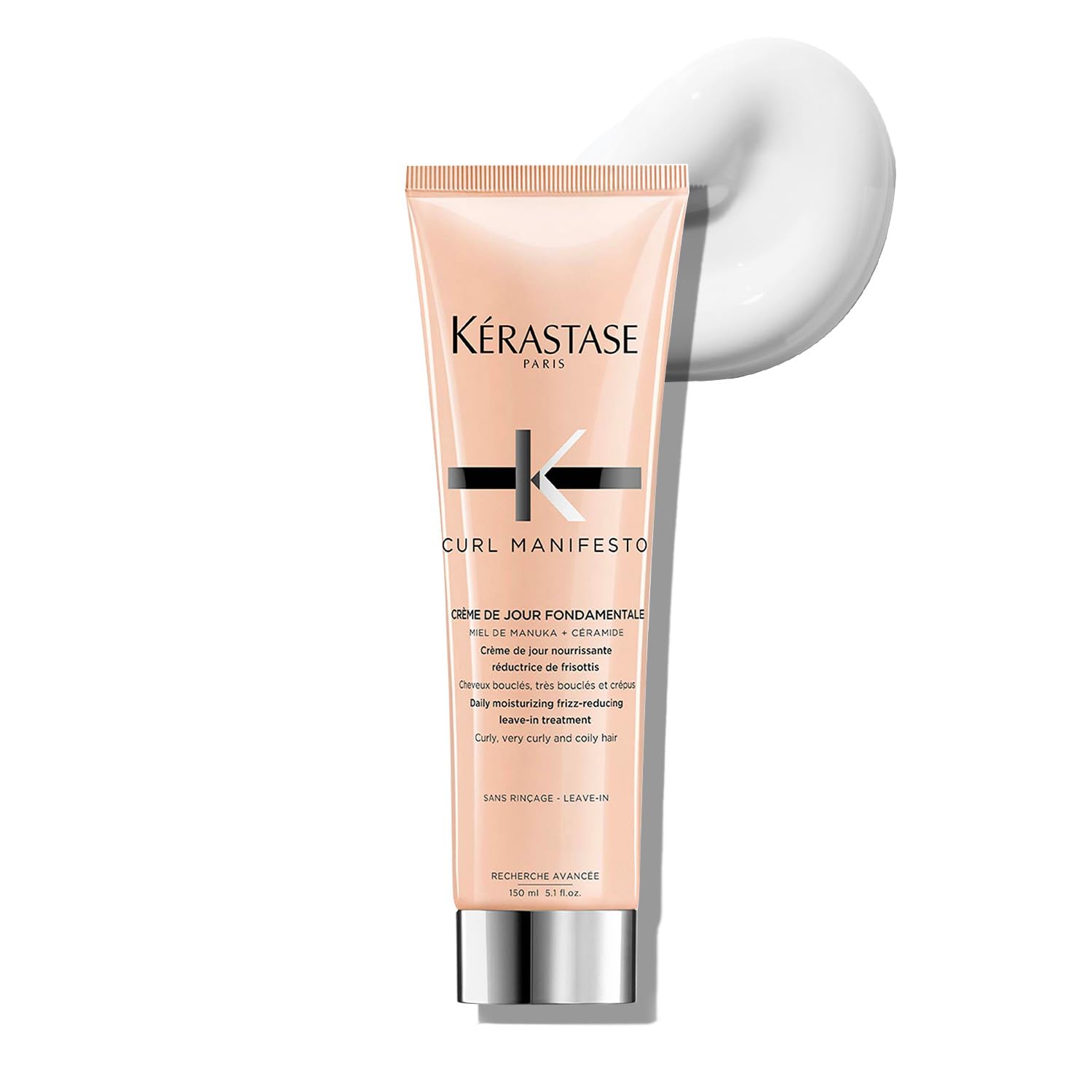 Curl Manifesto Leave-In Cream for Curly, Wavy Hair 150ml | Curl Defining Leave-In Cream Treatment for Curly & Wavy Hair | Infused with Manuka Honey, Ceramide and Glycerin