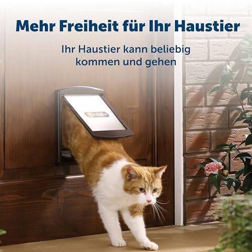 PetSafe Original 2-Way - Haustiertür mit beidseitiger Öffnung - Manuelle Verriegelung, robuster Rahmen, Mittel, Weiß