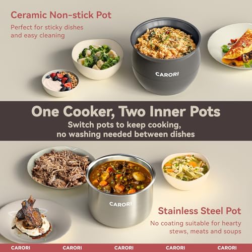 Image of 9-in-1 Electric Pressure Cooker 6 Qt, Dual Inner Pots, Stainless Steel Pot and Non-Stick Pot, 12 Preset Cooking Programs with IMD Touchscreen, Safe Vent, Slow Cook, Rice Cook, Steam, Black