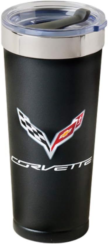SR1 Performance C7 Corvette Crossed Flags Polar Tumbler - Travel Mug Coffee Cup