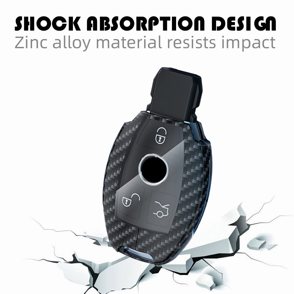 Ontto Coque De Protection Pour Clé De Voiture Pour Mercedes A C E S G Classe GLA CLA GLK GLC CLS W204 W463 W176 W251 W205 AMG 3 Boutons Accessoires
