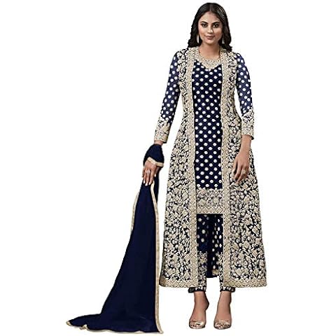 Stitched Pakistani Simple Salwar Kameez Plazzo Suits Indian Designer Embroidery Worked Shalwar Kameez Palazzo Dress with Dupatta (L UK 14 Bust 42 Waist 38 Hips 44, Choice 4) Cover