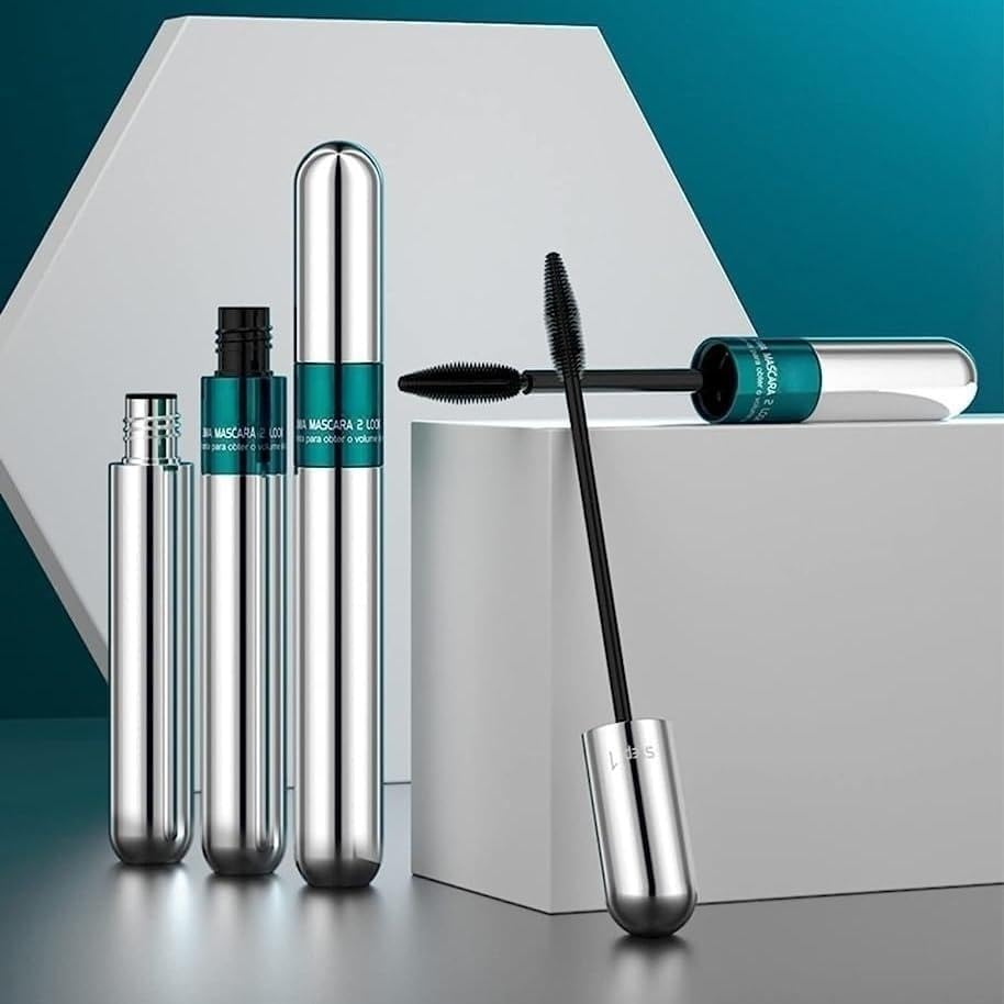 Miniatura 7 de Máscara vibley impermeable 2 en 1 4D larga 5 veces más larga para pestañas más llenas, rímel negro intenso para pestañas gruesas y completas