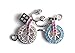SIFRIMANIA Bike Charm Sliding Clasp Adjustable Silver Plated Personalized Bracelet for Women