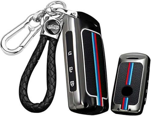 ontto Funda de llave de coche de 3 botones para Mazda 3 Hatchback, funda de metal y silicona para llave de Mazda 3, 6, CX-5, CX-9, CX-30, soporte