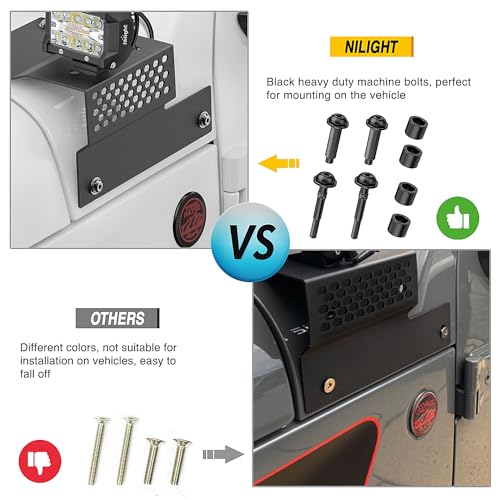 Image of Nilight 2PCS Cowl Pillar Windshield Mounting Brackets for Offroad LED Light Pod Work Light for 2018 2019 2020 2021 2022 2023 2024 2025 2026 Wrangler JL JLU Gladiator JT