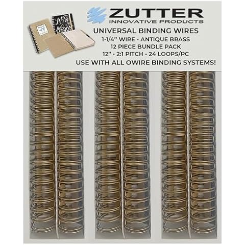 Zutter Binding Wires - Antique Brass Bundle Pack - Use with Any and All owire Binding Systems! (Zutter Binding Wires 1-1/4" - Antique Brass 12 Piece Bundle Pack) Cover
