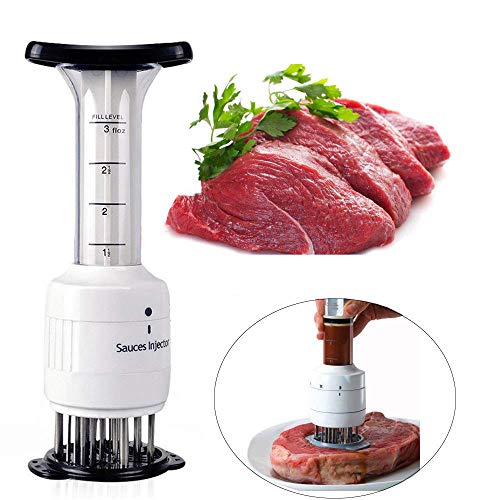 Sauces Injector,2 in 1 Needle Meat Tenderizer and Flavor Marinade Injector With 30