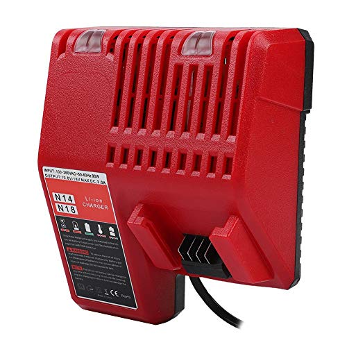 Carregador de bateria de lítio rápido de 18 V para Milwaukee, adequado para M12 e M18, proteção de v