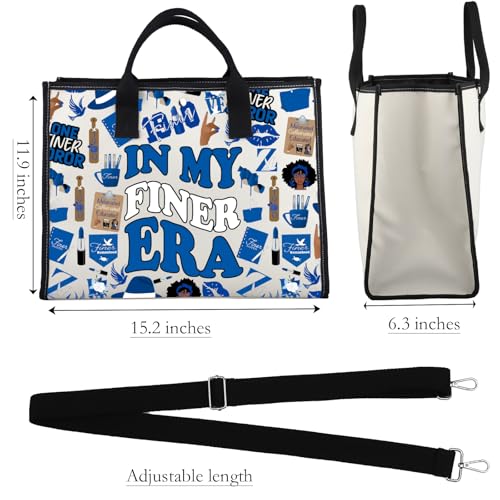 WCGXKO Sorority Gift Royal Blue & White Canvas Reusable Bag Sorority Life Canvas Tote Bag2