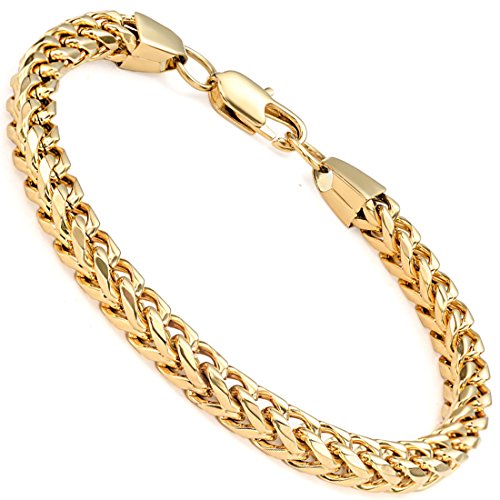 FIBO STEEL 6mm Wide Curb Chain Bracelet for Men Women Stainless Steel High Polished,8.5-9.1
