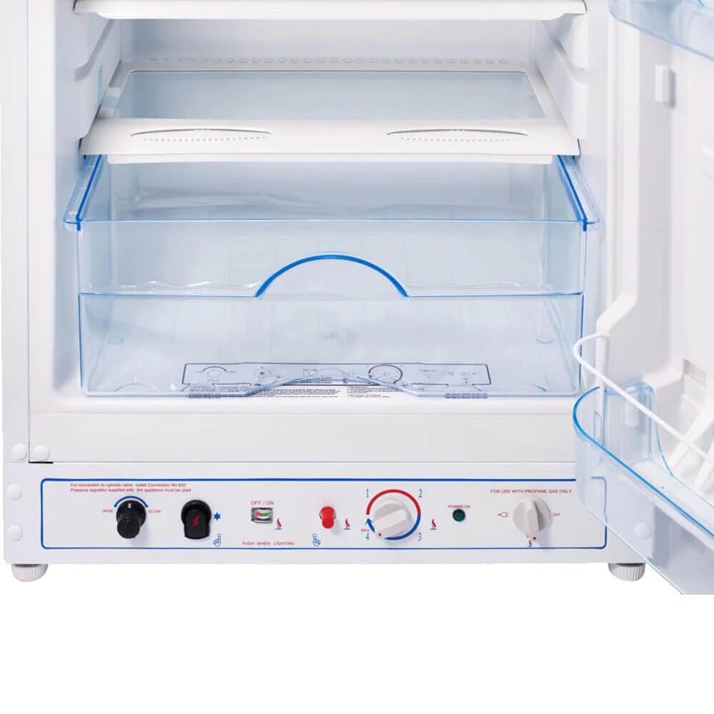 Unique Appliances Ugp-10c Sm W Off-Grid 10 Cu. Ft. Propane Top Freezer Refrigerator, White; Battery-Operated Interior Light; Front-Mounted Controls With Cover; Dual Power on Fridge.com - View 5