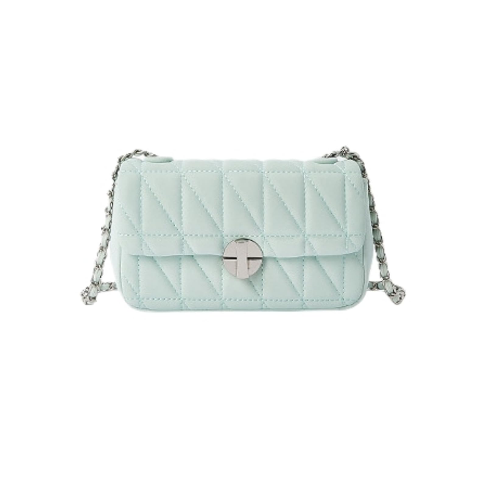 Bolso de hombro con cadena de diseño cuadrado fino y tono verde