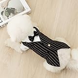 Dog Shirt Puppy Clothes Dog, Stylish Suit Bow Tie Costume, Pet Wedding Suit Formal Tuxedo with Black Bow Tie, Weding Attire Dress Up Cosplay Prince Costume Gentleman Apparel