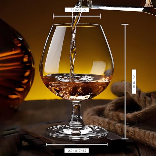 Image of Brandy Bourbon Whiskey Cognac Scotch Drinking Glasses, Superb Lead-Free Crystal Snifter Glass for Cocktail Party Dishwasher Safe, 11.5 oz (Set of 24)