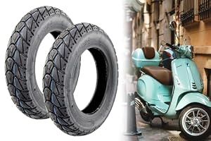 2x Ganzjahres Reifen hergestellt mit Kenda, Allwetter Reifen M+S 3.50 x 10 Zoll, 56L Profil K415 für Roller kompatibel mit Aprilia, Vespa, Explorer, Boatian