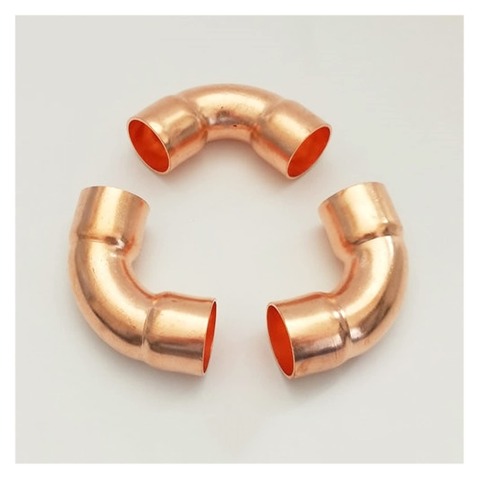 Pipe Fittings 1/2" 3/4" 1" 12.7 16 19 22 25.4 28.6mm Inner Diameter 99.9% Copper End Feeding Long Radius 90 Degree Elbow Joint for Air Conditioner (Color : ID 67mm Wall 1.7mm)