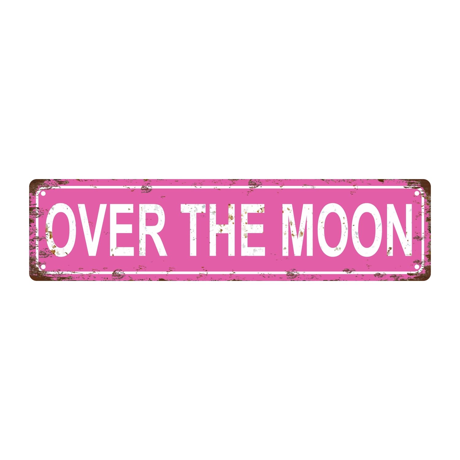 Over THE Moon Mental State Metal Tin Street Sign Bar Cafe Garage Cave Home Room Wall Bathroom Farmhouse Garden Porch Patio Decor,4x16 Inch