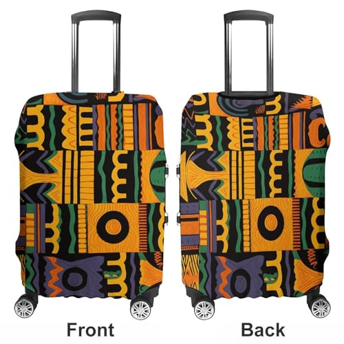 African Ethnic Pattern Luggage Covers Tsa Approved Suitcase Cover Elastic Washable Luggage Sleeve Carry on Cover Protector Anti-Scratch Suitcase Protector Fits 19-30 Inch Case(XL)3