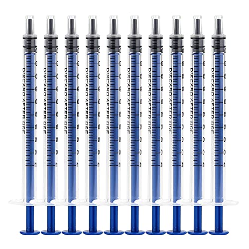 10 pcs 1 ml Seringue (sans aiguille), Jetables en Plastique Seringue, pour Nourrir Petit Animal avec des Aliments ou des Médicaments, laboratoires...