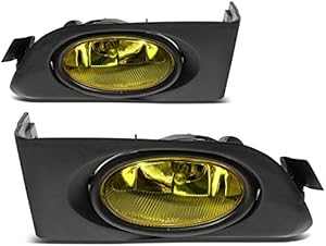 DNA MOTORING FL-HC01-AM Front Bumper Fog Light Driver & Passenger Side Enhance visibility [Compatible with 01-03 Honda Civic]