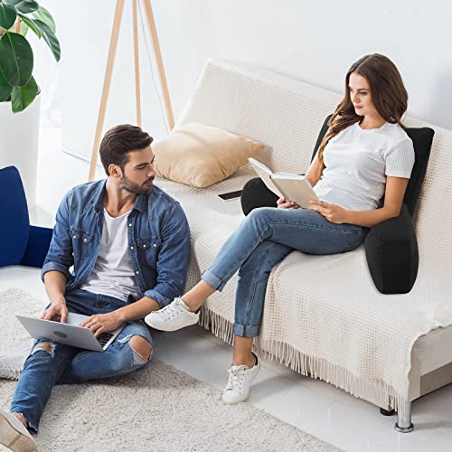 iNeego Lendenkissen Aufblasbares Bücherkissen Tragbares Lesekissen für Bett Rückenlehne Lesekissen bequemes Lesekissen für Bibliothek, Lesekissen Unterstützung (Schwarz) - Image 8