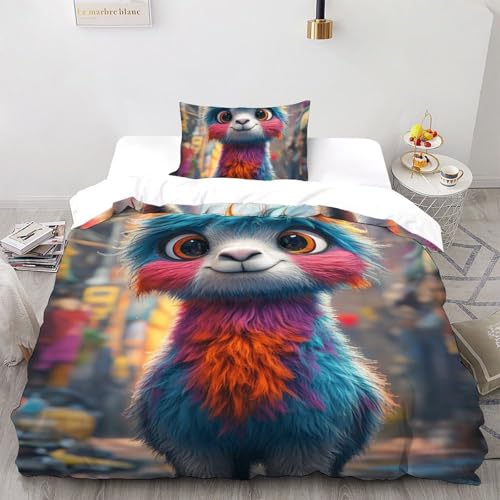 Housse de couette animaux 135x200 cm de qualité supérieure hypoallergénique et durable