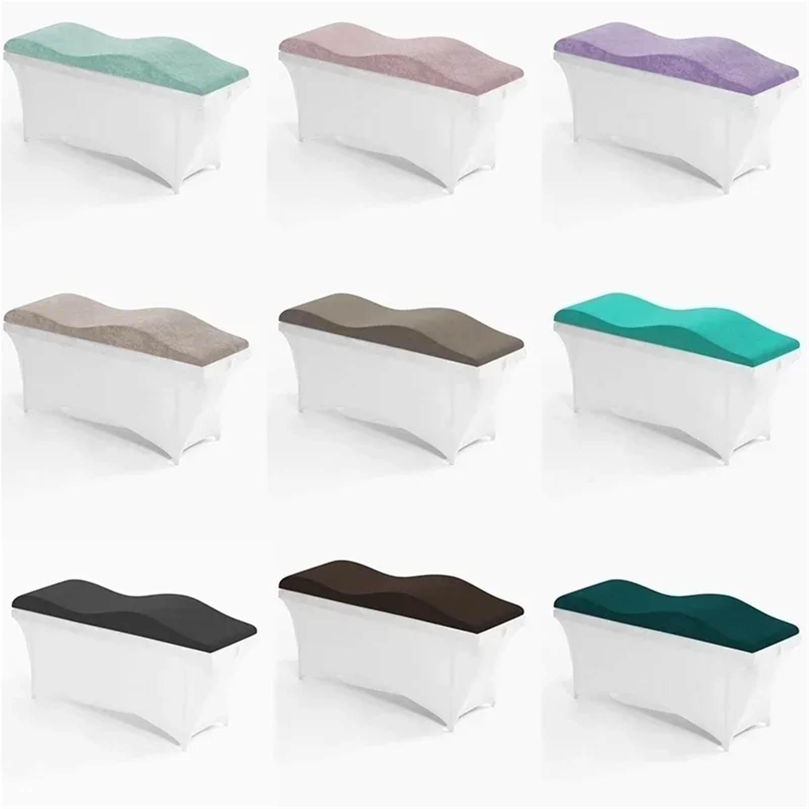 Matelas en Mousse à Mémoire de Forme pour Salon de Beauté, Noir, 180x60x18/13cm, Velours, Lavable