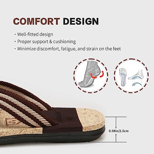 Sandals Men's Flip Flops Striped Men Slippers Stylish Summer Balcony Office Outdoor Beach Indoor Father's Day Gift4