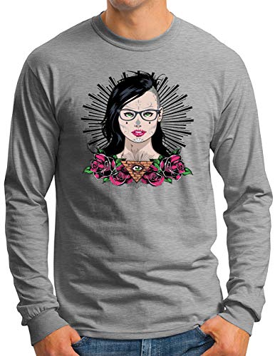T-shirt manches longues homme grande taille S au 4XL coton gris OM3