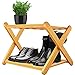 SXRZY Bambus-Schuhregal, kleiner Raum, 2 Etagen, Schuhregal aus Holz, robust und langlebig, Installationsfrei, faltbares Schuhregal für Eingang, Flur, Schrank, Schlafsaal