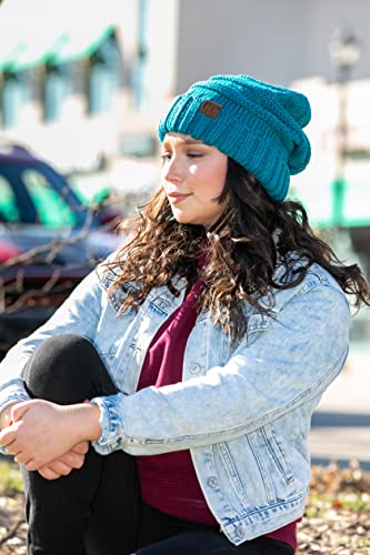 Funky Junque Oversized Slouchy Beanie - Teal #TOP2