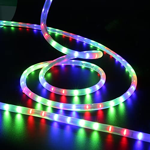 LAMPHOME LED Rope Light Multi Cuttable LED 216LED 18FT 110v with Indoor and Outdoor Decorative Lighting,Waterpro of Light with UL Certified